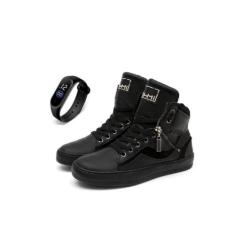 Tenis Feminino Sneaker Fitness Academia Couro com Ziper + Relógio - Ba