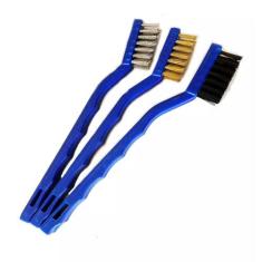 Kit 3 Escovas Detalhamento Automotivo Nylon Aço Inox Latão - Vonixx