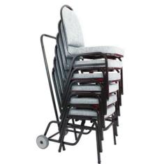 06 Cadeiras para Hotel e Auditório Linha Hotel Cinza