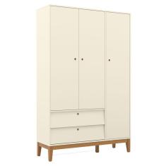 Guarda Roupa Infantil 3 Portas Unique Off White Eco Wood - Matic