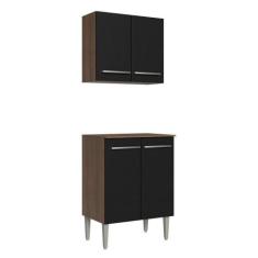 Kit Madesa Emilly 4 Portas com Armário Aéreo e Balcão