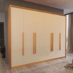 Guarda-Roupa Casal Rivoli 100%MDF 6 Portas 6 Gav Bom Pastor, Naturale/