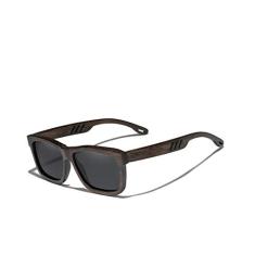 Óculos de Sol Masculino Artesanal Bambu Kingseven Proteção Polarizados UV400 Espelho GC5907 (Preto)