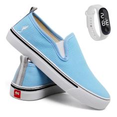 Kit Tênis Casual Feminino + Relógio Slip On leve Conforto-Feminino