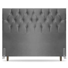 Cabeceira Cama Box Casal King Size Madrid 195cm Suede Cinza