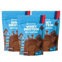 3x Whey Protein Concentrado Zero Lactose 900g New Nutrition, Chocolate