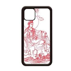 Capa Culture Red Guanyin Illustration Pattern para iPhone 11 Pro Max para Apple Mobile Case Shell