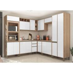 Cozinha Completa Modulada 8 Peças com Armário e Balcão Luciane Móveis