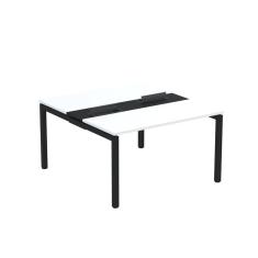 Mesa Plataforma Dupla com Pé de Aço para Coworking 130X140/2P PDC13/14/2P Branco/Preto