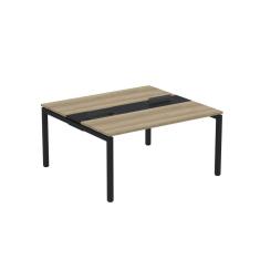 Mesa Plataforma Dupla com Pé de Aço para Coworking 150X140/2P PDC15/14/2P Noce Naturalle/Preto