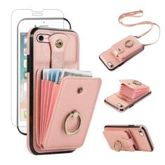 Capa de celular para iPhone 7/8/SE 2020/2022, capa carteira com protetor de tela, alça transversal, anel com suporte RFID para cartão de crédito, iPhone7, iPhone8, 7s, 8s, SE2020, SE2022, geração,