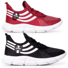 Kit 2 Tênis Masculino Treino Academia Caminhada Corrida-Masculino