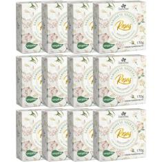 12UN Sabonete Vegetal Rosas Brancas 170G Davene