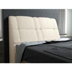Cabeceira Com Baú Itália Cama Box Queen 160 Cm Suede Bege