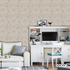 Papel De Parede Zara Cinza Rosê Dourado Para Sala Quarto 6m - Colaí