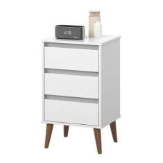 Mesa De Cabeceira Wood Branco - EJ Móveis