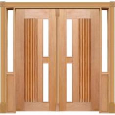 Portal Duplo Pivotante Barcelona P/vidro Mod. 160 Em Madeira