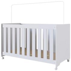 Berço Infantil Com Rodizios LA002 Branco Comm