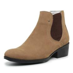 Bota Botina Country Feminina Top Franca Shoes Bege, 37