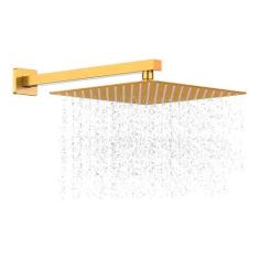 Ducha Inox Chuveiro 30x30 Cm Slim Cano 30 Cm Dourado - Deckcasa