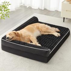 BFPETHOME Camas ortopédicas para cães grandes - Sofá impermeável para animais de estimação com capa lavável removível, cama para cães grandes com forro impermeável e fundo antiderrapante, cama para