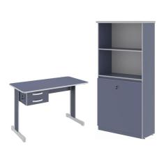 Escrivaninha 120 e Armario Grécia Azul