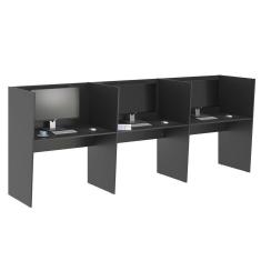 Mesa de Trabalho 3 Lugares Inglaterra Preto Onix