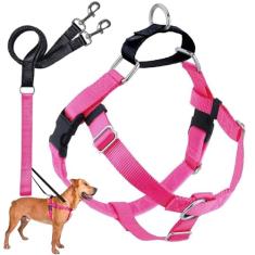 2 Hounds Design Freedom – Peitoral antipuxão para cães | Controle confortável para caminhadas fáceis | Conjunto de coleira e coleira ajustável | Cães pequenos, médios e grandes | Feito nos EUA | Cores
