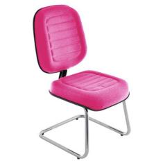 Cadeira Diretor Para Escritório Cromada Linha Blenda Rosa