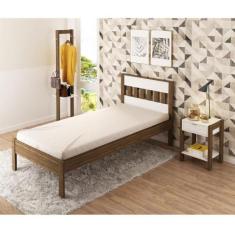 Cama de Solteiro para Colchão 88 x 188 cm Multimóveis CR35010 Nogal/Br
