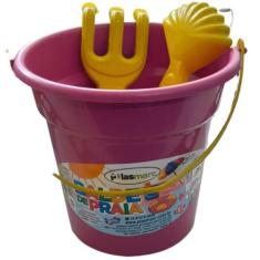 Balde de Praia Infantil com Acessórios Para Fazer Castelo - Plasmarc, 