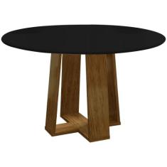 Mesa De Jantar Redonda 6 Lugares 135cm Ella N02 Ypê/Preto - Mpozenato,