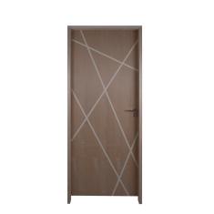 Kit Porta De Madeira Frisada 215x109cm Batente 14cm Fechadura Rolete E Puxador