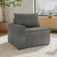 Sofá Modular Com Braço Esquedo 105cm Zen Cabecasa Madeiramadeira Chumbo