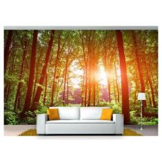 Papel De Parede Floresta Natureza Árvores 3D 3M² Xna191 - Você Decpra