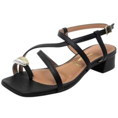 Sandalia Feminina Salto Baixo Conforto Casual Vizzano