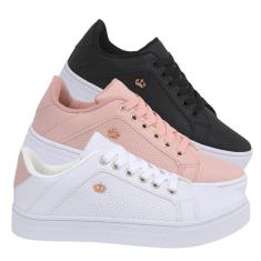 Kit 3 Pares Tênis Feminino Calçado Casual Confortável Original-Feminino