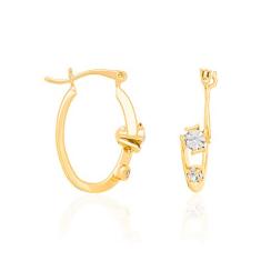 Argola Rommanel Irregular com Cristais Diferentes 522509