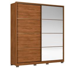 Guarda Roupa Casal Belga Nogueira Touch Flex com Espelho e Pés Demóbile - Demartêz
