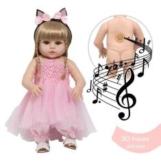 Boneca Reborn Loira Coelhinha 46cm Fala 30 Frases Com Itens - Cegonha 