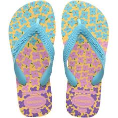 Chinelo Havaianas Kids Flores Infantil Meninas, Amarelo, 35/36