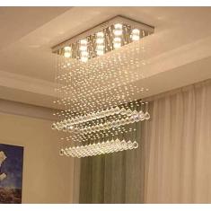 LUSTRE DE CRISTAL LEGÍTIMOS K9 DE 30MM,BASE DE INOX ESPELHADO 70X20CM, COM 60 CM DE ALTURA