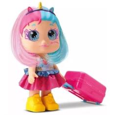 Boneca Diver Surprise Vamos Viajar Cabelo Azul e Rosa Divertoys 8227