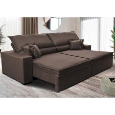 Sofá Retrátil e Reclinável 3,15m Império. com Molas Cama inBox Linho