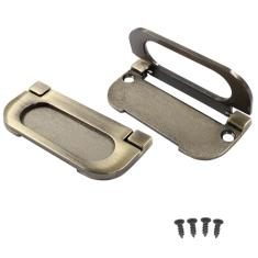 Coufce Pacote com 2 alças de anel embutidas, bronze, oculta, embutida, tipo gaveta, suporte de gaveta, anel nivelado, puxador de porta deslizante, puxador embutido para móveis (com parafusos)