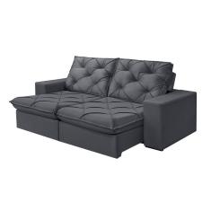 Sofá 3 Lugares Retrátil E Reclinável Martins M-176 Veludo Grafite