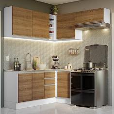 Armário de Cozinha Completa de Canto 349cm Branco/rustic Glamy Madesa 07