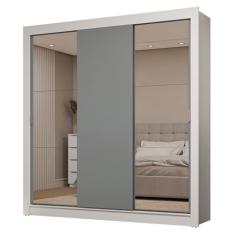 Guarda-roupa Casal 3 Portas de Correr com Espelhos 2 Gavetas Sublime Madesa
