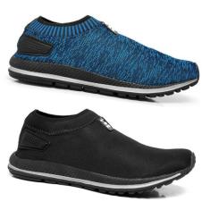 Kit 2 Pares de Tênis Masculino Meia Sem Cadarço Calce Fácil Macio - NI