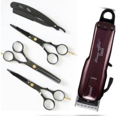 Kemei Km 2600 + Kit Tesouras De Cortes Profissional - Kemei Profission